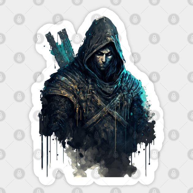 Assassin In Watercolor Sticker by LetsGetInspired